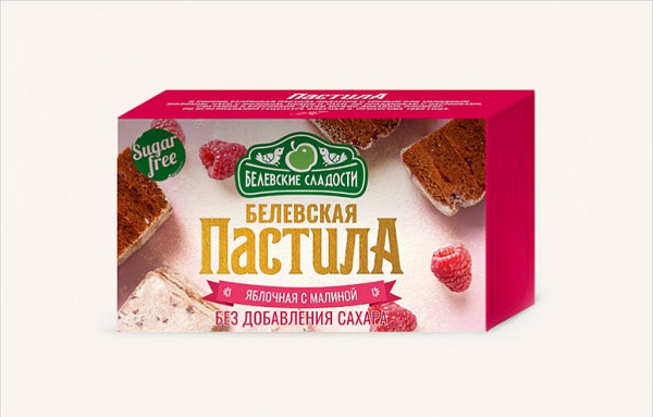 №2 Пастила  200г диетическая с МАЛИНОЙ, НОВЫЙ ФОРМАТ (4*50г)   в Алексеевке