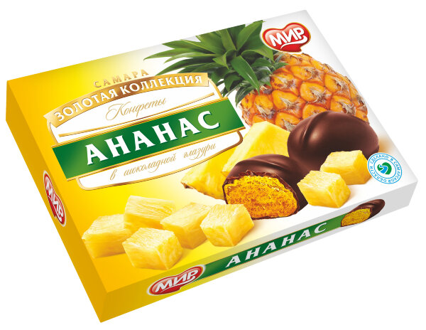 №2 КФ МИР Ананас в шоколадной глазури 160г в Алексеевке